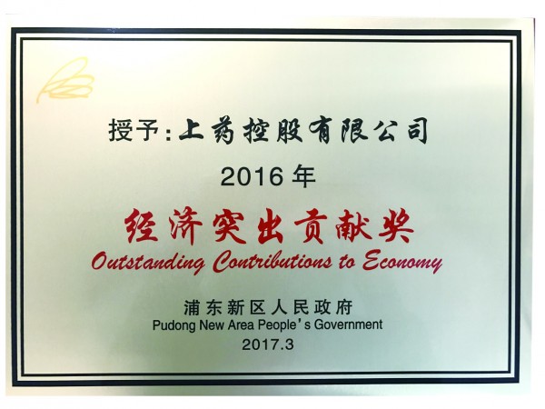 2017年，获评浦东新区经济突出贡献奖